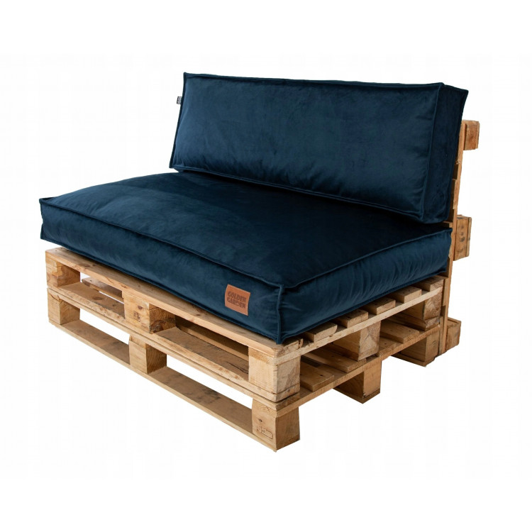 Paletové sedenie Golden Garden GG73 - podsedák a vankúš 120cm x 80cm x 15cm penový granulát tmavo modrá